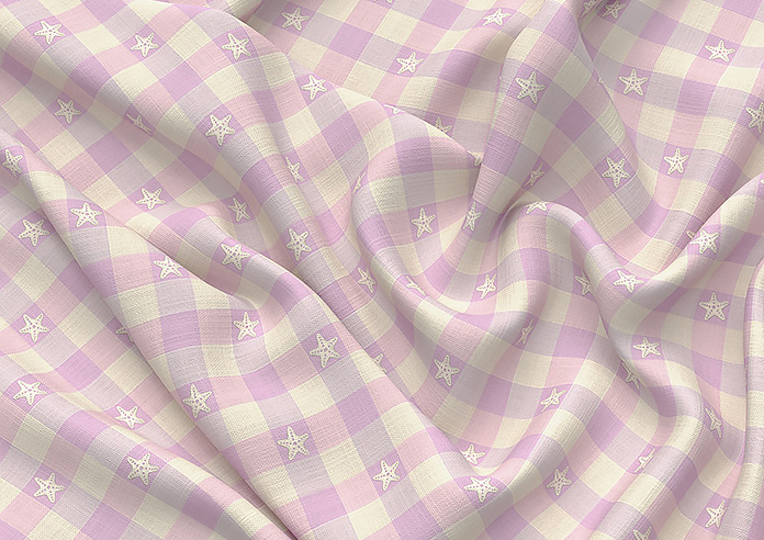 Whaley Great, Gingham Star Mermaid - Made to Measure Curtains - Image 4